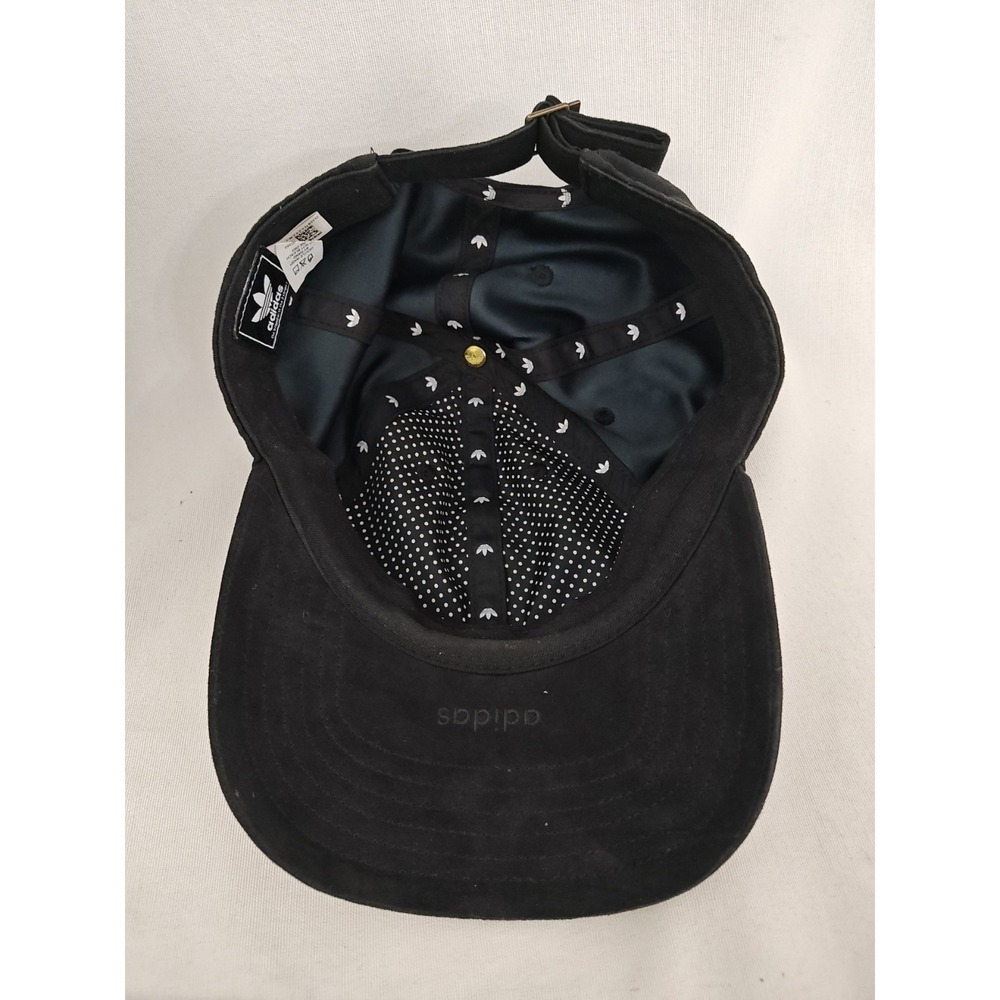 Adidas Suede Look Embossed Black hat cap adult Trefoil Adjustable OSFM 07/2021 - Picture 6 of 10